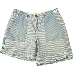 Gap Girlfriend Chino Railroad Stripe Roll Shorts Size 8